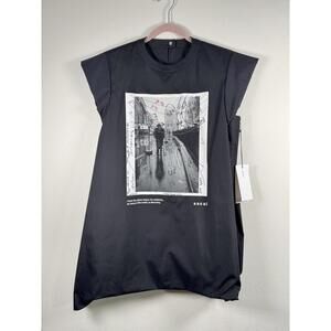 🔥RARE NWT SACAI WOMEN’S JAMES DEAN BLACK SIDE ZIP SHIRT DRESS SIZE MEDIUM 2